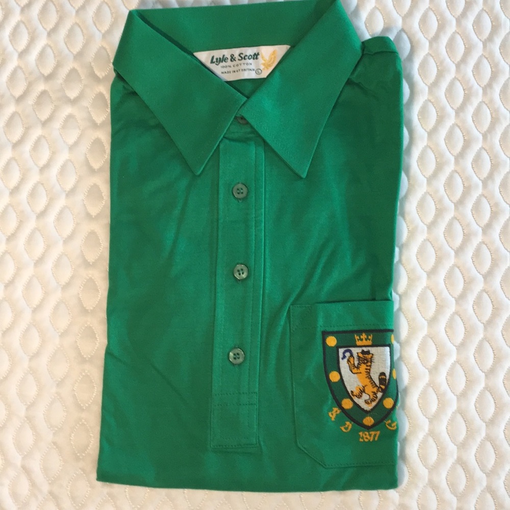 LYLE & SCOTT GREEN POLO SHIRT SIZE LARGE